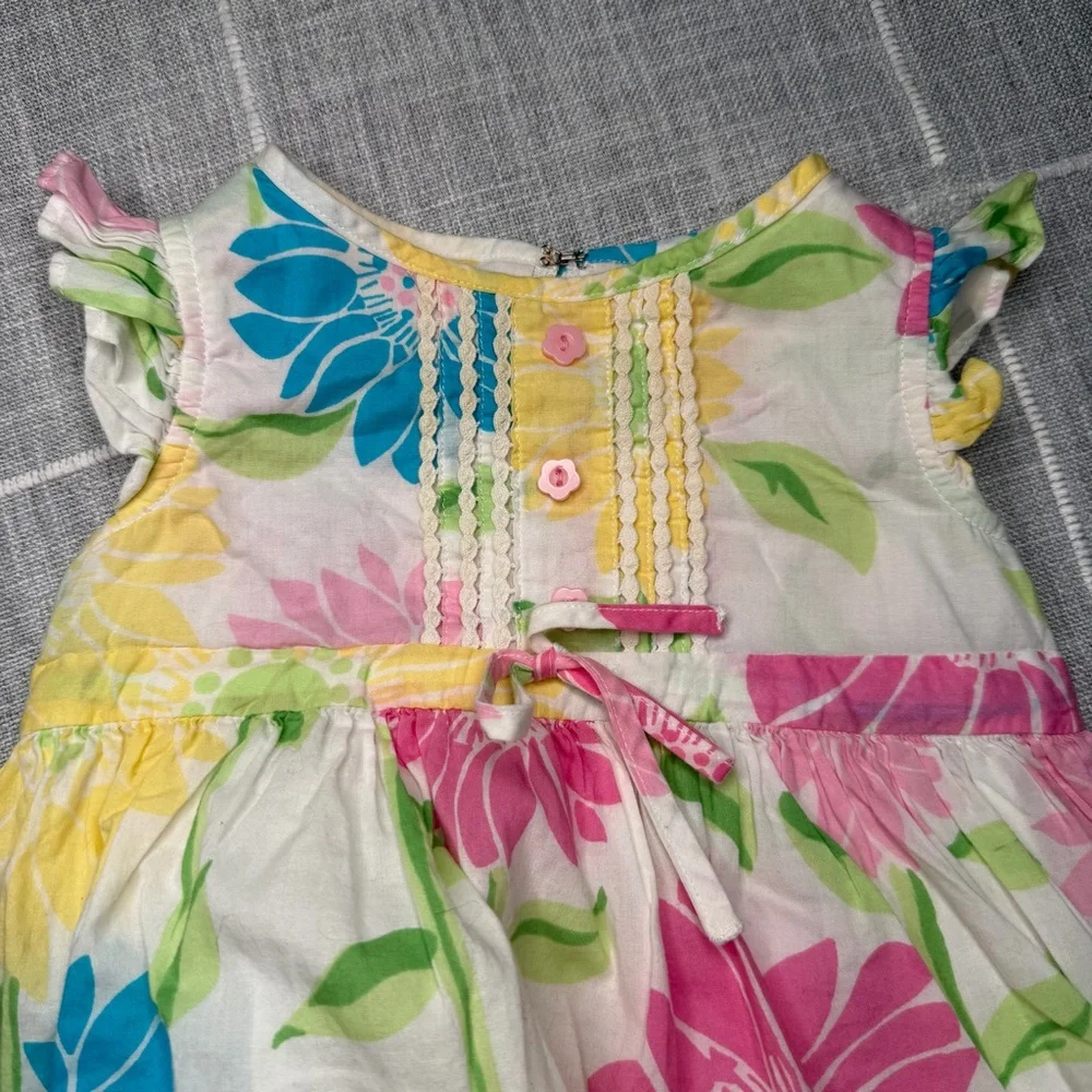 Lilly Pulitzer White Label 12-18 Months Floral Dress Bloomer Cabana Floral Derby
